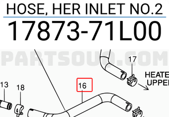 Suzuki 1787371L00 HOSE, HER INLET NO.2