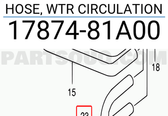 Suzuki 1787481A00 HOSE, WTR CIRCULATION