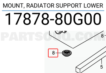 Suzuki 1787880G00 MOUNT, RADIATOR SUPPORT LOWER