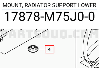 Suzuki 17878M75J00 MOUNT, RADIATOR SUPPORT LOWER