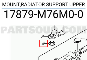 Suzuki 17879M76M00 MOUNT,RADIATOR SUPPORT UPPER