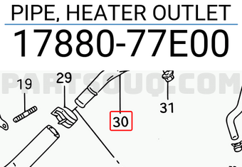 Suzuki 1788077E00 PIPE, HEATER OUTLET