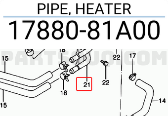 Suzuki 1788081A00 PIPE, HEATER