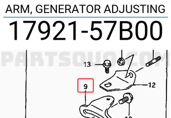 Suzuki 1792157B00 ARM, GENERATOR ADJUSTING