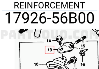 Suzuki 1792656B00 REINFORCEMENT