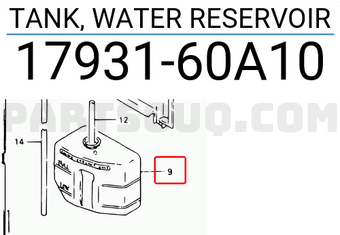 Suzuki 1793160A10 TANK, WATER RESERVOIR