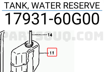 Suzuki 1793160G00 TANK, WATER RESERVE