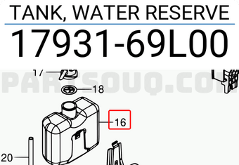 Suzuki 1793169L00 TANK, WATER RESERVE
