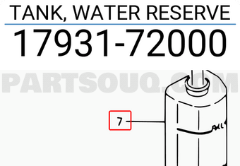 Suzuki 1793172000 TANK, WATER RESERVE
