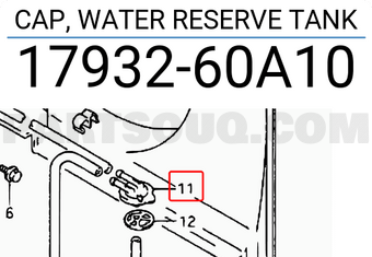 Suzuki 1793260A10 CAP, WATER RESERVE TANK