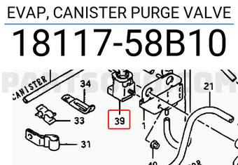 Suzuki 1811758B10 EVAP, CANISTER PURGE VALVE