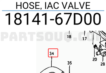 Suzuki 1814167D00 HOSE, IAC VALVE