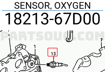 Suzuki 1821367D00 SENSOR, OXYGEN