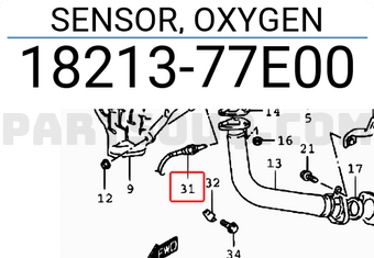 Suzuki 1821377E00 SENSOR, OXYGEN