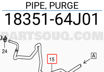 Suzuki 1835164J01 PIPE, PURGE