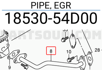 Suzuki 1853054D00 PIPE, EGR