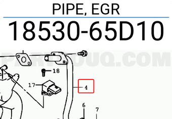 Suzuki 1853065D10 PIPE, EGR