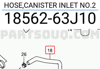 Suzuki 1856263J10 HOSE,CANISTER INLET NO.2