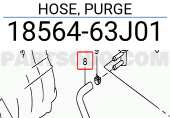 Suzuki 1856463J01 HOSE, PURGE