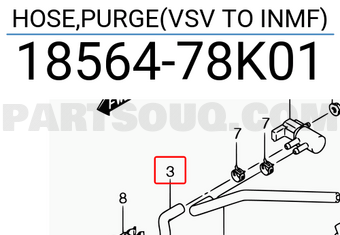 Suzuki 1856478K01 HOSE,PURGE(VSV TO INMF)