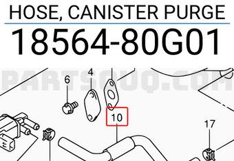 Suzuki 1856480G01 HOSE, CANISTER PURGE