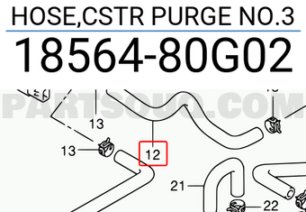 Suzuki 1856480G02 HOSE,CSTR PURGE NO.3