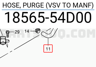 Suzuki 1856554D00 HOSE, PURGE (VSV TO MANF)