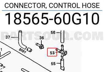Suzuki 1856560G10 CONNECTOR, CONTROL HOSE