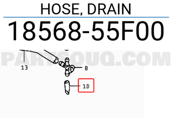 Suzuki 1856855F00 HOSE, DRAIN