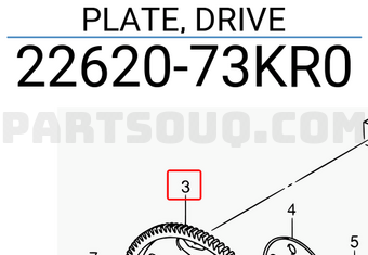 Suzuki 2262073KR0 PLATE, DRIVE