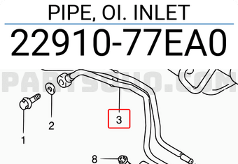 Suzuki 2291077EA0 PIPE, OI. INLET