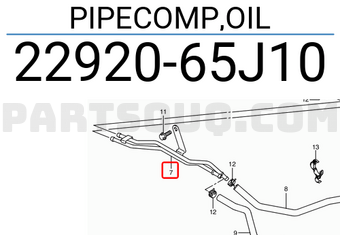 Suzuki 2292065J10 PIPECOMP,OIL
