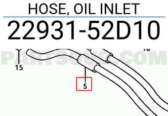 Suzuki 2293152D10 HOSE, OIL INLET