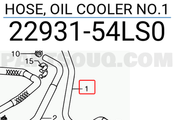 Suzuki 2293154LS0 HOSE, OIL COOLER NO.1