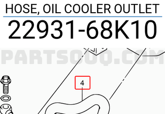 Suzuki 2293168K10 HOSE, OIL COOLER OUTLET