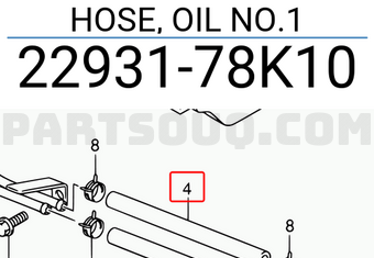 Suzuki 2293178K10 HOSE, OIL NO.1