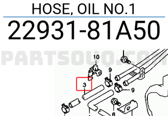 Suzuki 2293181A50 HOSE, OIL NO.1