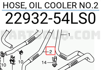 Suzuki 2293254LS0 HOSE, OIL COOLER NO.2
