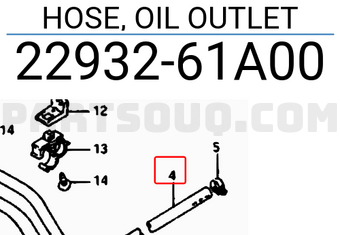 Suzuki 2293261A00 HOSE, OIL OUTLET