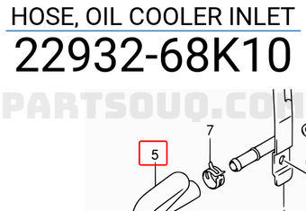 Suzuki 2293268K10 HOSE, OIL COOLER INLET