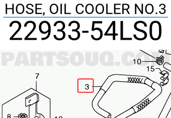 Suzuki 2293354LS0 HOSE, OIL COOLER NO.3