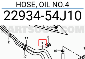 Suzuki 2293454J10 HOSE, OIL NO.4