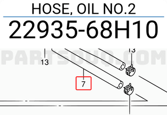 Suzuki 2293568H10 HOSE, OIL NO.2