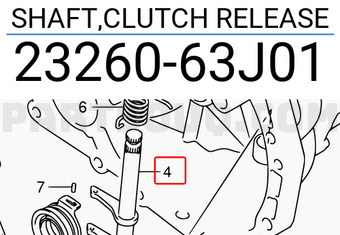Suzuki 2326063J01 SHAFT,CLUTCH RELEASE