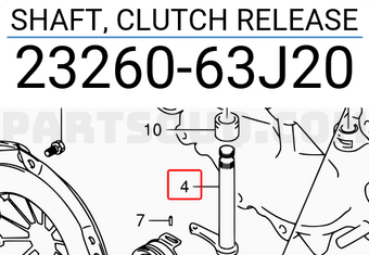 Suzuki 2326063J20 SHAFT, CLUTCH RELEASE