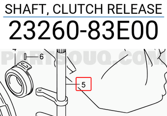 Suzuki 2326083E00 SHAFT, CLUTCH RELEASE