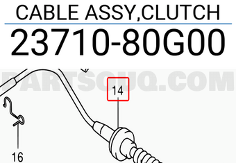 Suzuki 2371080G00 CABLE ASSY,CLUTCH