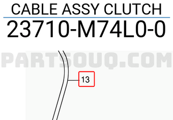 Suzuki 23710M74L00 CABLE ASSY CLUTCH