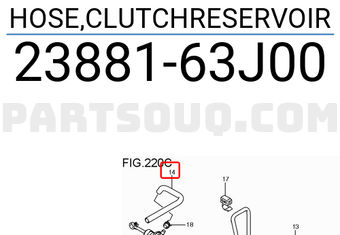 Suzuki 2388163J00 HOSE,CLUTCHRESERVOIR
