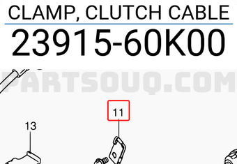 Suzuki 2391560K00 CLAMP, CLUTCH CABLE